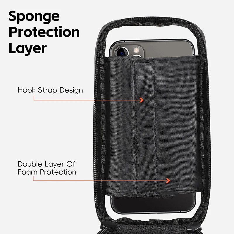 7.0 Inch Bike Phone Touch Screen Bag Bicycle Reflective Top Tube Bag EVA Hard Shell Front Frame Bag