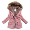 Hooded Wadded Coat Slim Parka Cotton-Padded Jacket Overcoat Winter Women Jacket Medium-Long Thicken Outwear 3