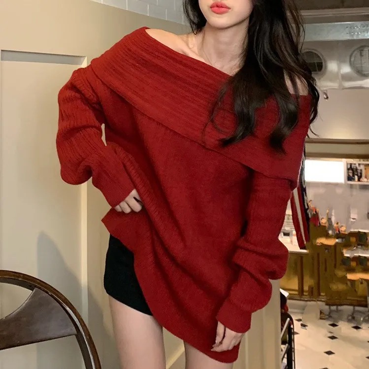 Women Long Sleeve Knitted Sweater for Autumn Winter