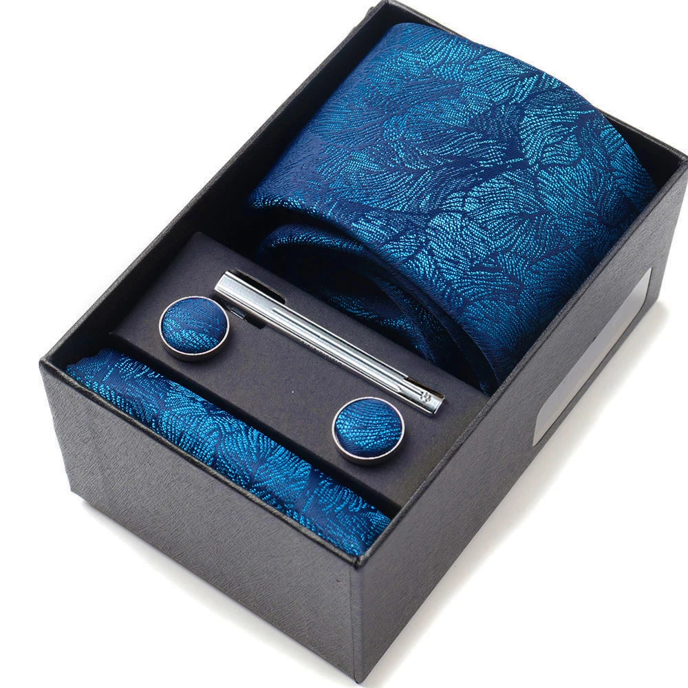 Men's Tie Gift Box Neckties Handkerchiefs Cufflinks Tie Clips 6-Piece sets Group Business Wedding Festival Formal Ties
