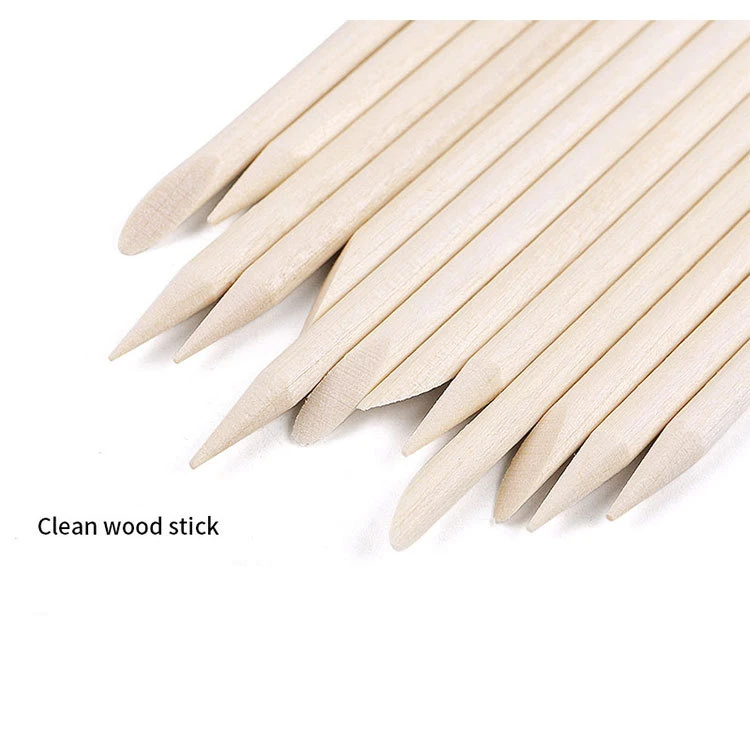 100Pcs Orange Wood Sticks for Nail Care and Nail Art