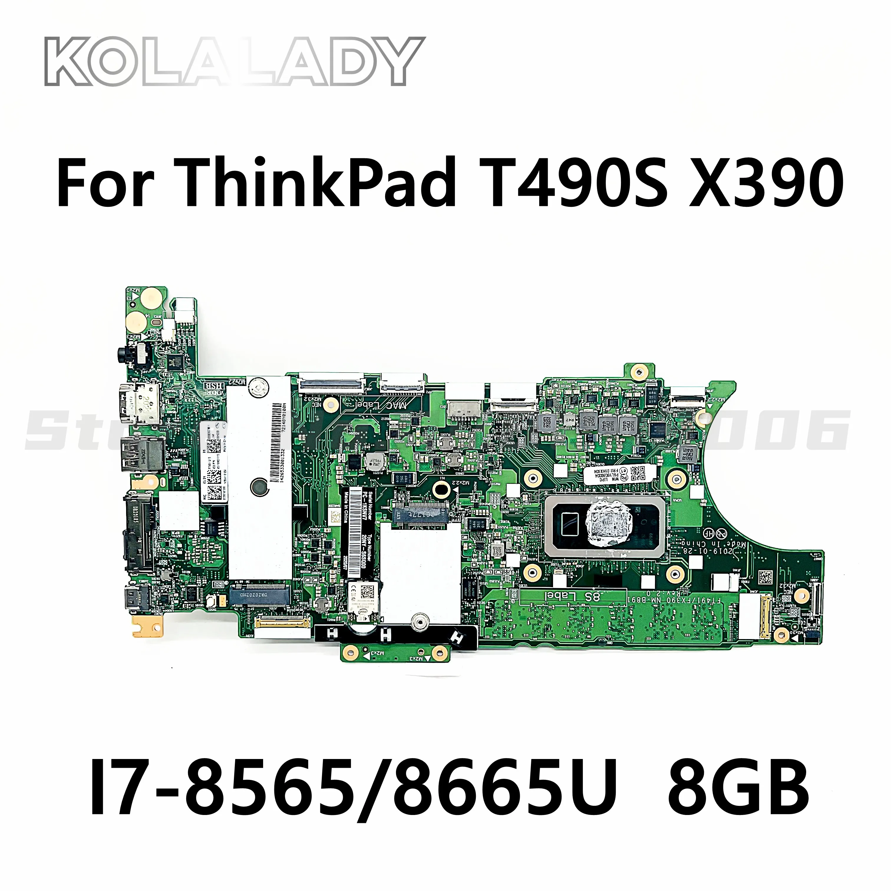 

For Lenovo ThinkPad T490S X390 laptop motherboard NM-B891 CPU I7-8565/8665U 8GB RAM FRU 01HX910 01HX912 01HX943 01HX945 01HX944