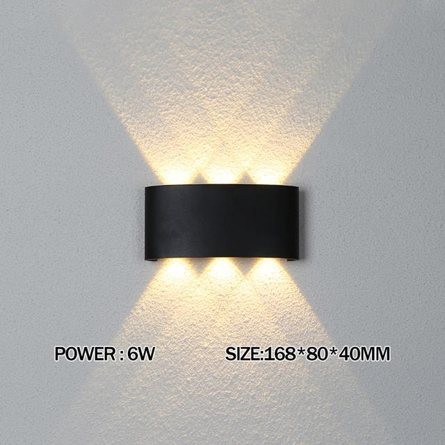 Sleek Black Modern LED Wall Lamp for Indoor & Outdoor Spaces