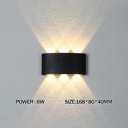 Sleek Black Modern LED Wall Lamp for Indoor & Outdoor Spaces (Warm White (2700 - 3500K))