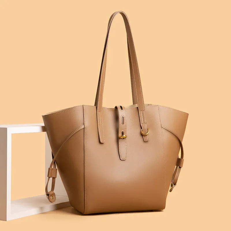 

Large Capacity Genuine Leather Handbags For Women 2023 New High Quality Trend Fashion Designer Shoulder Bag Elegant Tote Bag