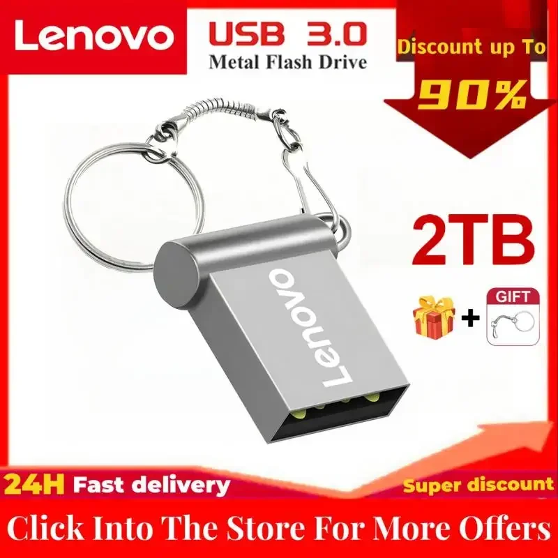 Lenovo Usb 3.0 Flash Drive 2Tb Pendrive 512Gb Memory Stick In Metallo Ad Alta Velocità Usb 3.0 Trasmissione Dati Mini Pen Drive Per Pc
