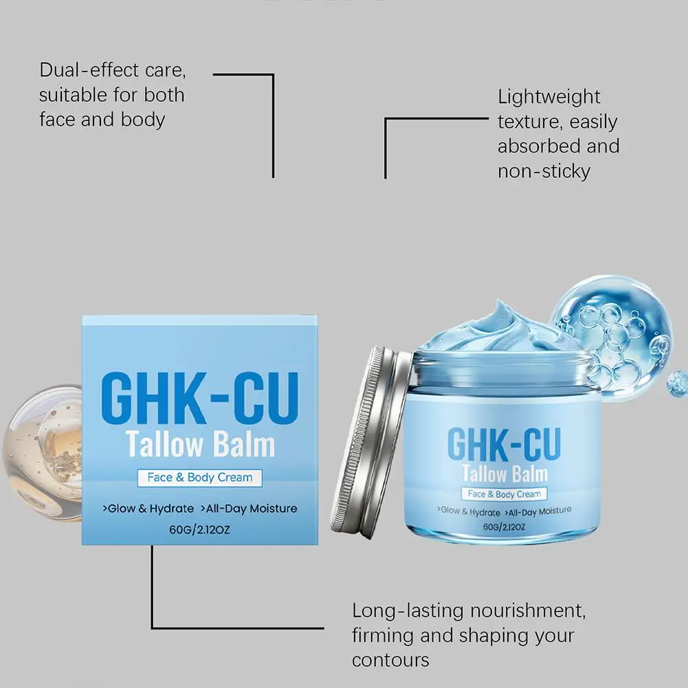 GHK-CU Kupferpeptid-Talg-Balsam für Gesicht & Körper, Manuka-Honig Blauer Balsam-Creme, für reife, trockene & empfindliche Haut – Detail 26
