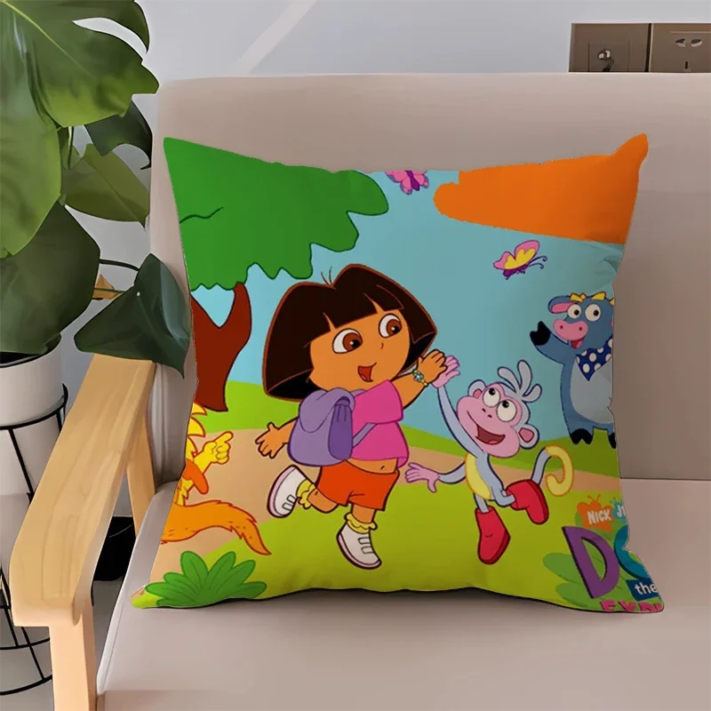 

Pillowcase 40x40 Home Decor Dora the Explorer Cushions Cover 45*45 Double-sided Printing Decoration Living Room Couch Pillows