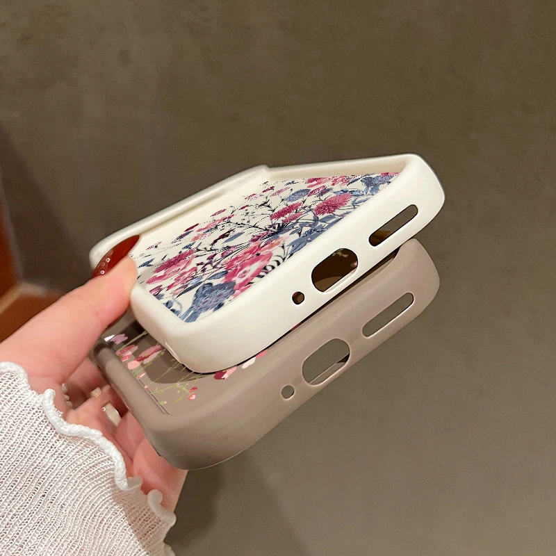 Retro Floral Soft Silicone Shockproof Phone Case Cover