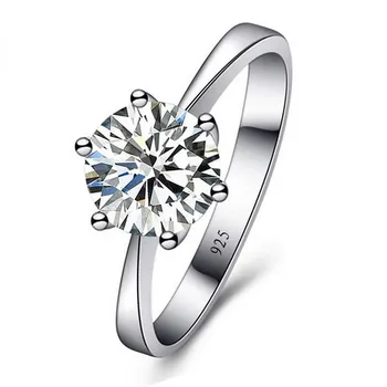 Belle Anelli di Cerimonia Nuziale per le Donne Degli Uomini Regalo S925 Sterling Silver Austriaco di Cristallo Anello di Fidanzamento Proposta Gioielli Bague Femme