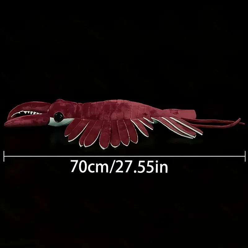 54,99 cm realistisches Anomalocaris-Stofftier aus Plüsch, lebendiges Rot, lebensechte Garnelen mit komplizierten Details, Weihnachts- und Geburtstagsgeschenke – Detail 5