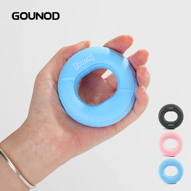 Hand Grip Strengthener 1PC GOUNOD Hand Finger Exerciser Forearm Rings Exerciser Silicone Squeezer Grippers Finger Physical