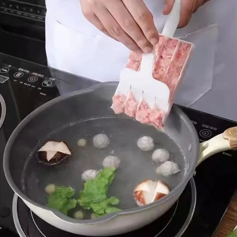 Minced Shrimp-Device Quadruple Mold Meatball Maker Kitchen Squeeze Fish Balls Rice-meat Dumplings Tool Meat & Poultry