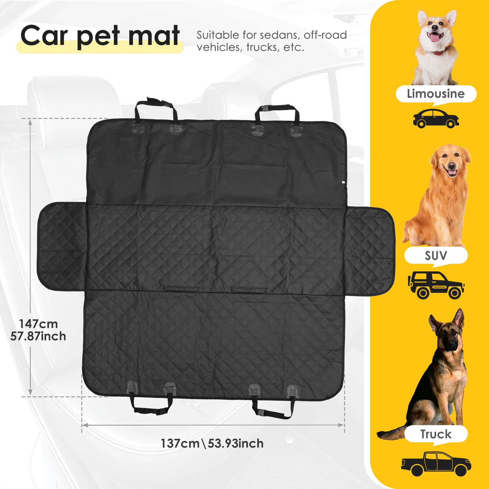Dog Car Seat Mat Waterproof antifouling Pet Carrier Mattress Wear Resistant Protector Machine Washable Dog Hammock Travel