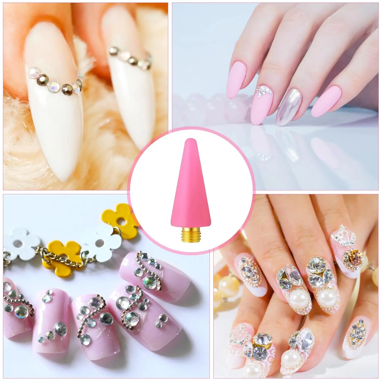 12 Pcs Wax Replacement Head Tips Rhinestone Picker Tool for Nail Dotting Pen to Pick Up Nail Gem Jewelry Wax Pen for Rhinestones 4