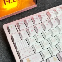 Little Bear Bouquet Keycap MOA Cherry Profile Pink PBT Custom Keycaps for Mechanical Keyboard Cute Gentle Floral Key Cap Gifts - Image 2