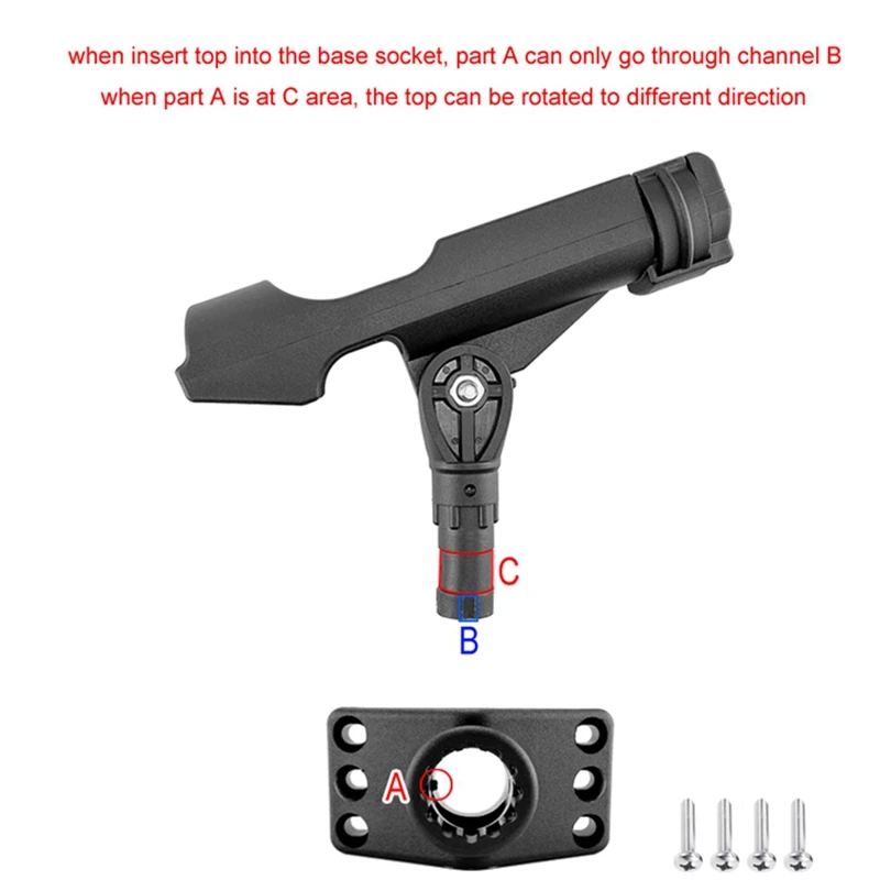 Adjustable Boat Fishing Rod Rack Holder Device Pole Kayak Support Fixer Fix Pole Rotatable Mount Inflatable