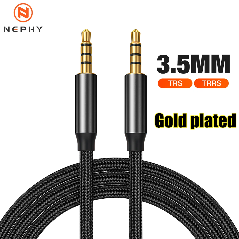 Premium Gold-Plated TRRS 4-Pole Aux Cable for Superior Audio Quality