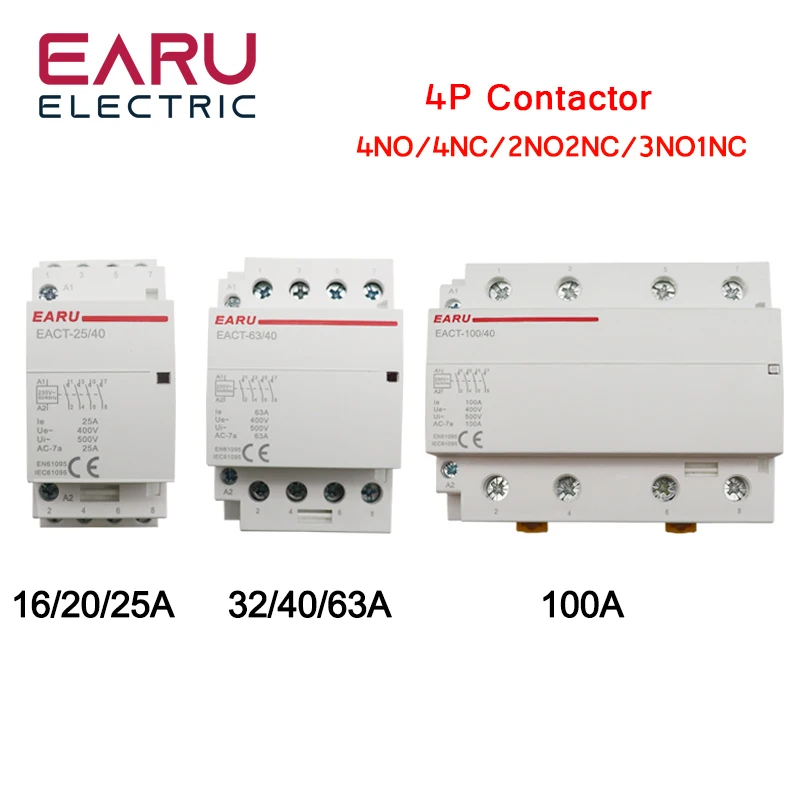 GEYA Modular AC Contactor 2P 16-100A 220V Automatic Household