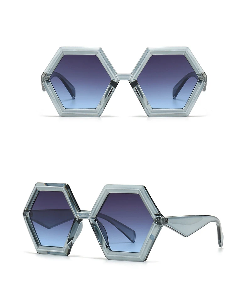 56880 neue Polygon Farbverlauf Sonnenbrille Frauen Mode große Retro Sonnenschutz Spiegel im Freien Schutzschirme uv400 – Detail 15