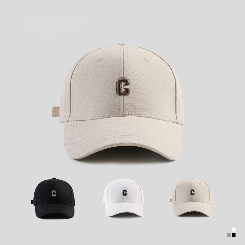 Hot Sale Hard-op C Leer Baseball Cap Men Women's Korean version of ide peaked cap wide-brimmed big head he curved brimmed_voghion.com