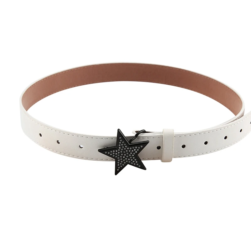 Trendy Women's Star PU Leather Belt with Rhinestones