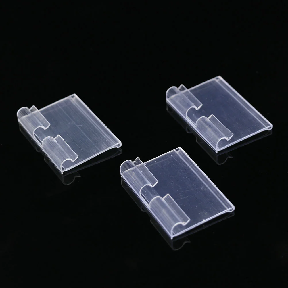 

50 Pcs Pvc Label Plastic Hook Shelf Price Card Set 50pcs (60*42mm) Holders Display Sign Retail Label Holder Tag Clip Stand