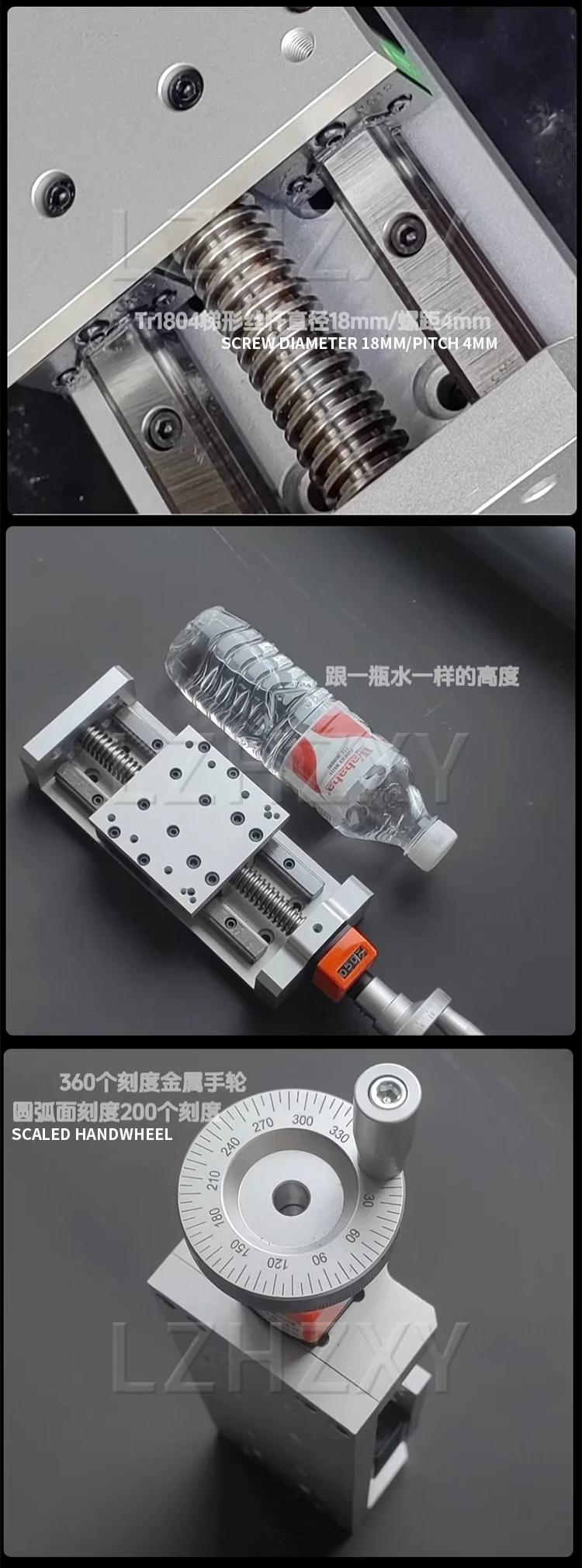XY-Axis Slide Module T-type screw Tr1804 lifting platform self-locking hand-cran