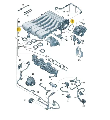 Throttle Valve Adapter Intake Manifold Seal Gasket For VW Phaeton Touareg Passat B6 B7 CC EOS Superb 3.6 03H133237E