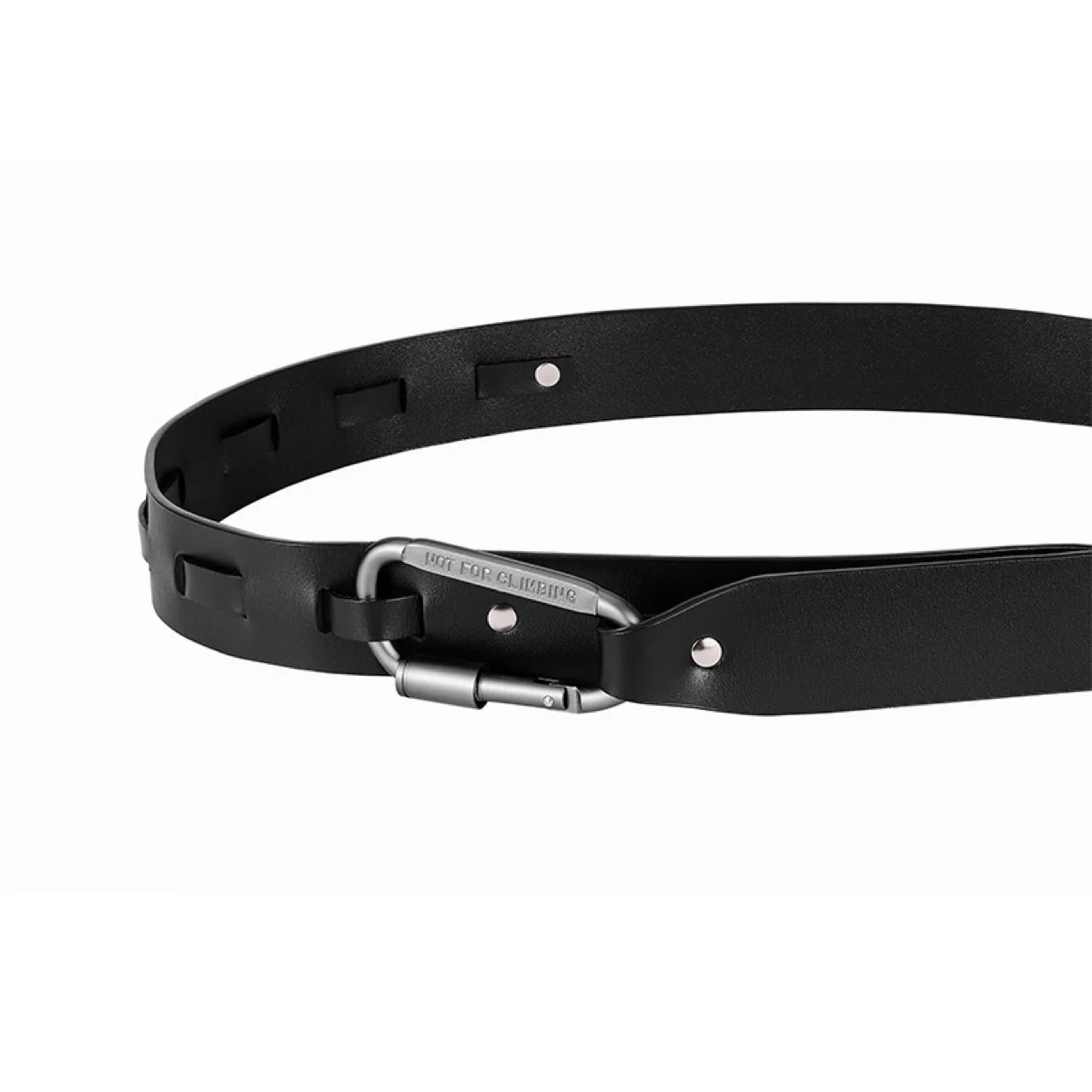 Punk Metal Carabiner Split Leather Belt For Coat Jeans Dress