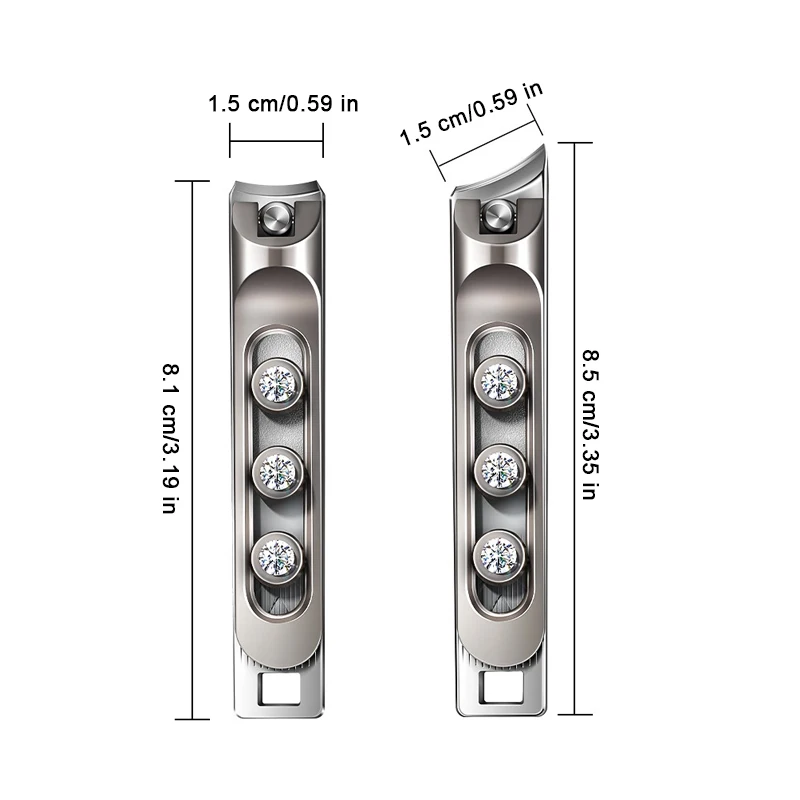 Nail clippers Diagonal nail clippers Titanium steel nail large furrow manicure tool anti-splash idea gift 1Pcs