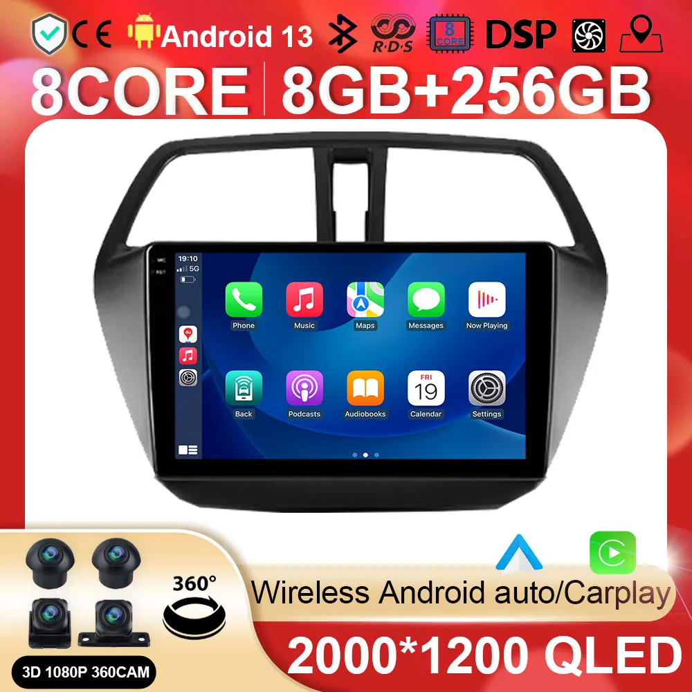 

Android Car Radio Multimedia Video Player Navigation For Suzuki SX4 2 S-Cross 2012-2016 stereo GPS BT 5.0 No 2din 2 din DVD WIFI