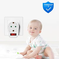 3 Pack EU Socket Power Adapter with Switch European Standard Power German Adapter Plug 250V 16A Electrical Socket Extension Plug - Image 5