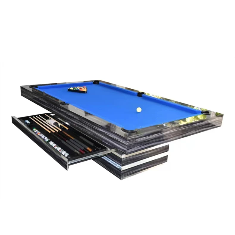 2024 Hot Sale Modern 9ft Luxury Game Billiards Pool Table with Dining Top 8ft 7ft Sizes Solid Pattern Cushions Made Slate Rubber 1