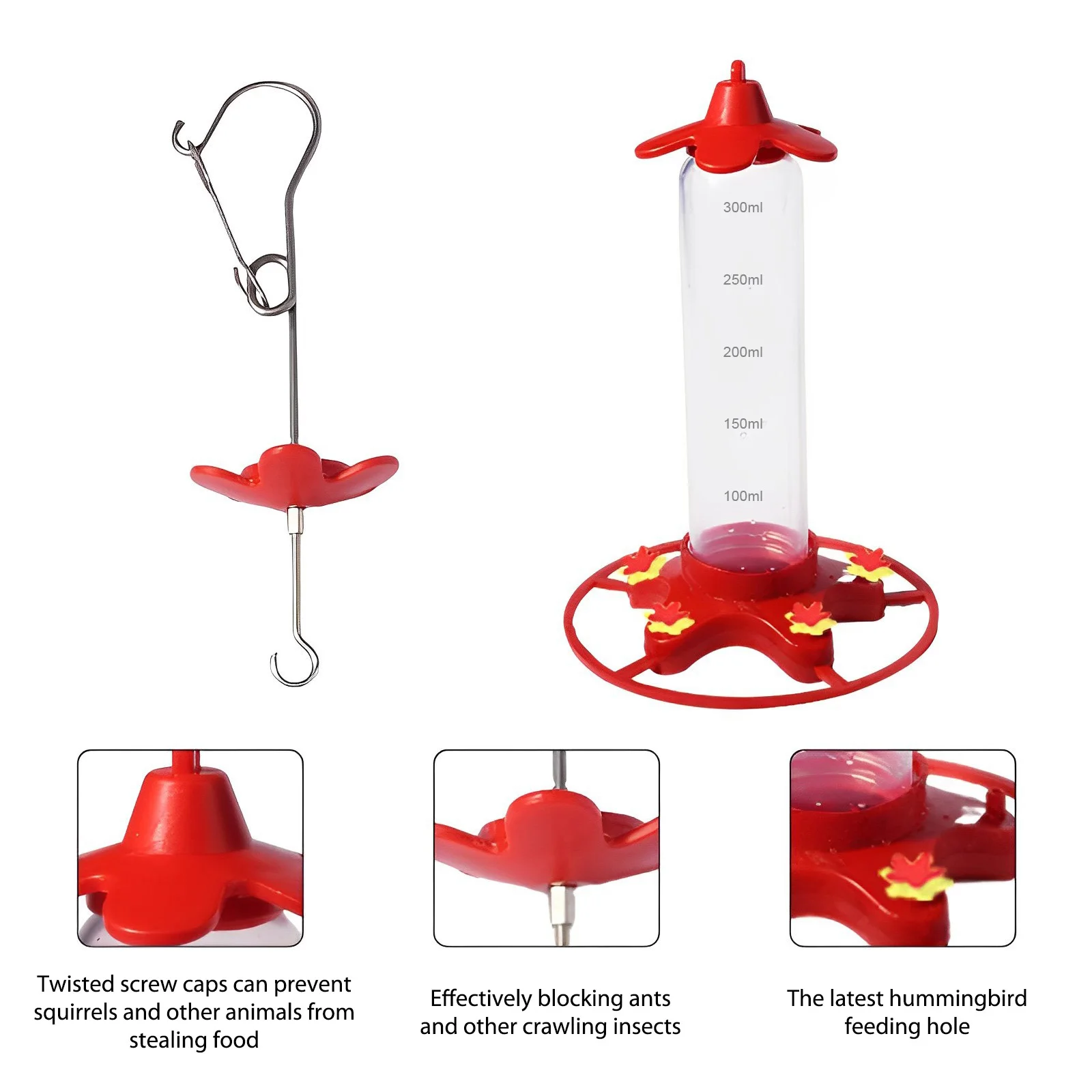 Hummingbird Water Feeder Hanging Honey Water Bird Feeder Anti-ants Leakproof Easy To Clean Outdoor Garden Decoration