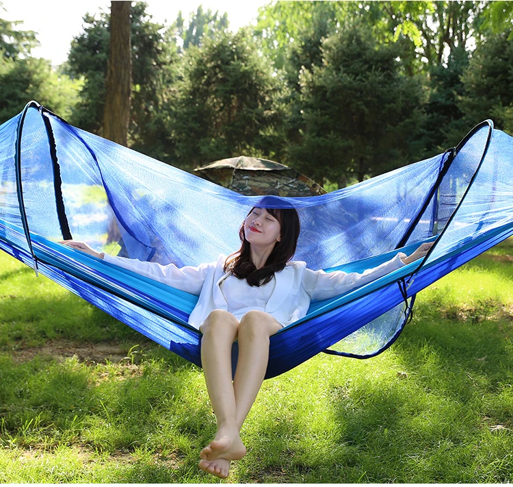 mosquito Net 1-2 Person Tent Backyard Hammock Outdoor Camping Anti-mosquito Ultralight Hammock suspension tree parachute cloth