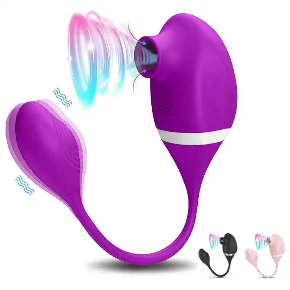 

Clitoral Sucking Vibrator With Vibrating Egg 2 In 1 G-Spot Clitoris Stimulator Nipples Clit Sucker Sex Toys For Women Adults 18