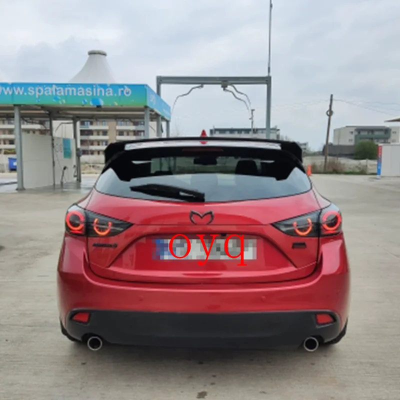 

For Mazda 3 Axela 2014-2019 high quality Carbon Fiber rear boot Wing Spoiler Rear Roof Spoiler Wing Trunk Lip Boot Cover