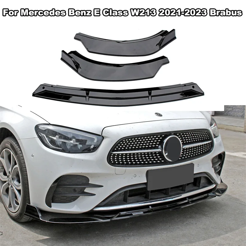 

2021-2023 For Mercedes Benz E Class W213 Brabus Style Front Bumper chin Lip Protector Spoiler Canards Diffuser Body Kit Splitter