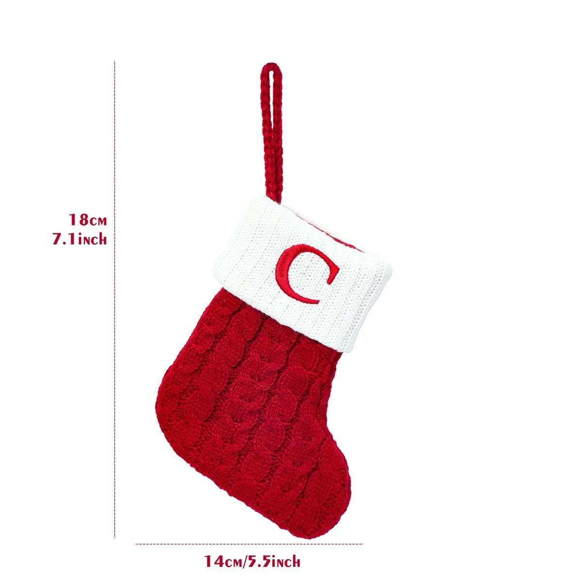 Festive Knit Snowflake Christmas Stockings - Holiday Decor Ornament Gift