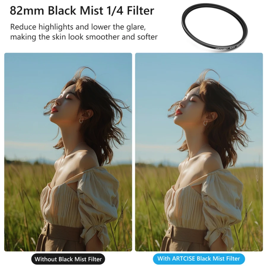 UV+CPL+Black Diffusion 1/4 Camera Lens Filter Set 3 in 1 Kits with Bag cleaning