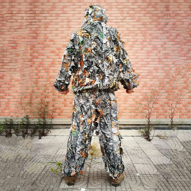 Ropa de camuflaje biónica para hombre, trajes Ghillie de hojas 3D, entrenamiento CS, trajes de caza para disparar al aire libre