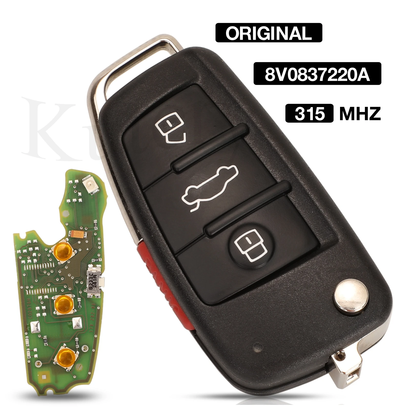 

jingyuqin Original 4BTN 315MHz Folding Smart Remote Control Key 8V0837220A NBGFS12A71 5FA010780-20 For Audi A3 Q3 A4 A6L Q5 Q7