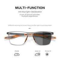 Lunettes de soleil photochromiques carrées pour hommes et femmes, de luxe, Ultra légères, TR90, Anti-lumière bleue, nuances caméléon pour l'extérieur 4