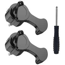 Set of 4 Foldable EU Flat Plug Adapters - 2pcs black
