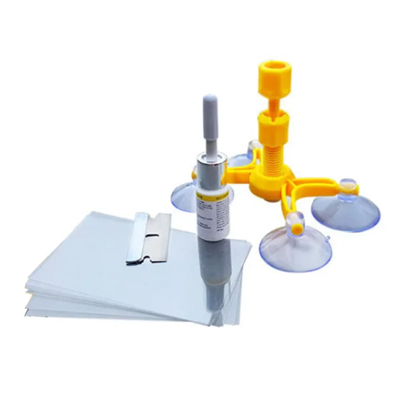 Car Windshield Repair Kit Quick Fix Car Cracked Glass Windscreen Repair Tool Kit Resin Sealer DIY Auto Window Screen Polishing 5