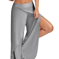 Women Plus Size Wide Leg Pants Loose Fitness Dance Yoga Split Trousers Female Elastic Wasit Casual Workout Solid Summer Clothing - Image 6