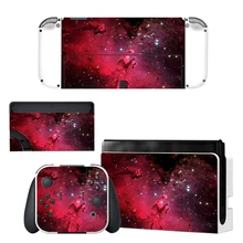 

Full Body Protective Cover Skin Art Decals for NS Switch Oled Game Console Controller Decor 1set Starry Colorful Sticker