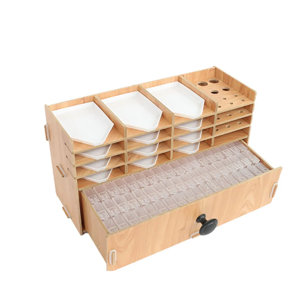Multi-layer Diamond Painting Drawer Organizer Box Tool Wood Storage Rack for DIY Bead Trays Container Organizer Racks