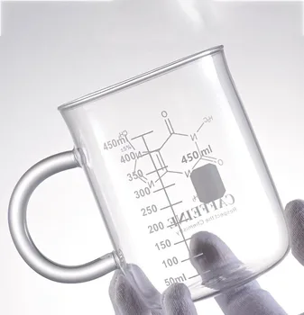Misurino in vetro borosilicato alto da 450 ml con manico trasparente multifunzione in scala bicchiere tazza cucina di casa tazza di caffè al latte regalo 1